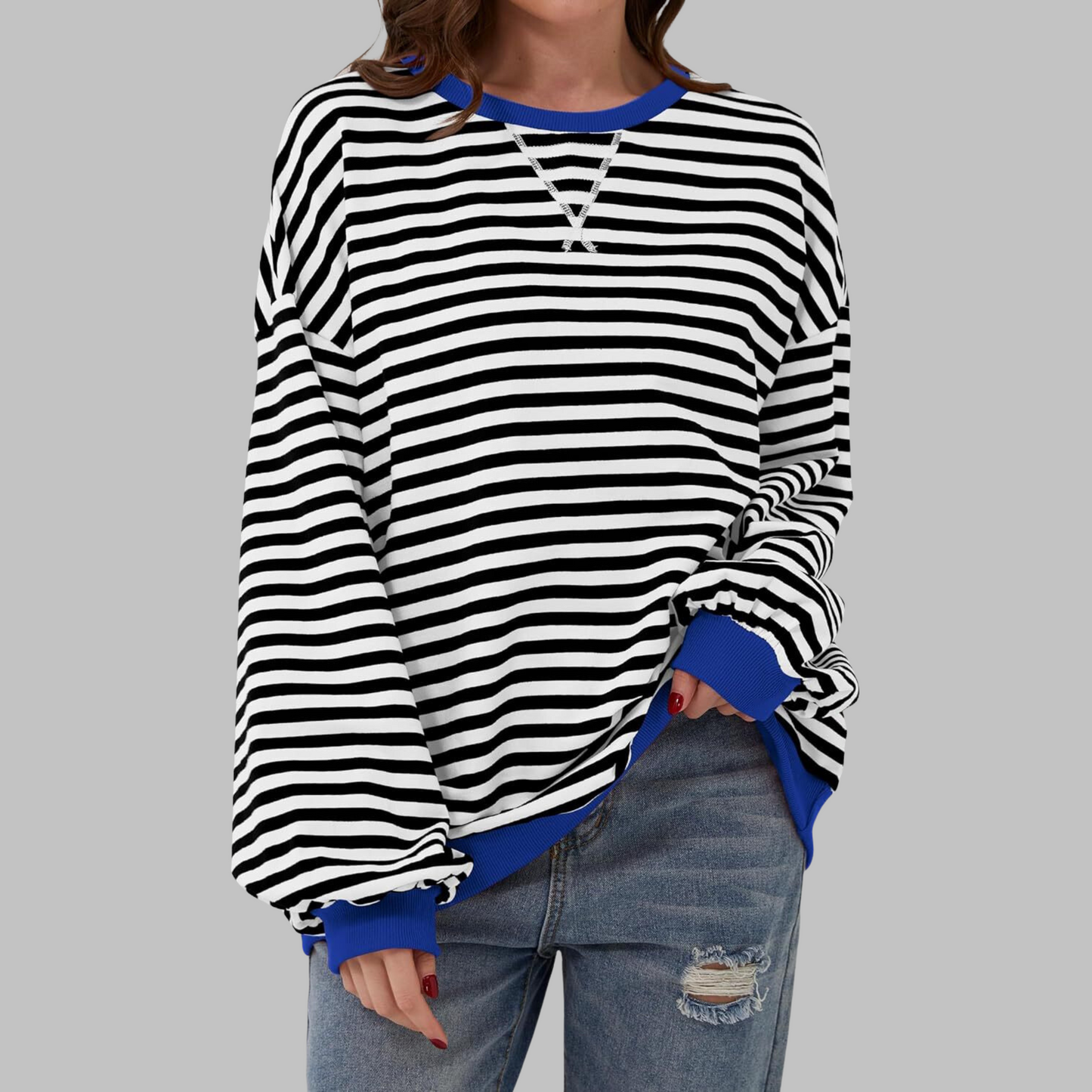 Juna™ | Maglione casual a righe rilassato