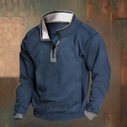 Roan™ | Maglione Casual Ricamato a Mezzo Zip