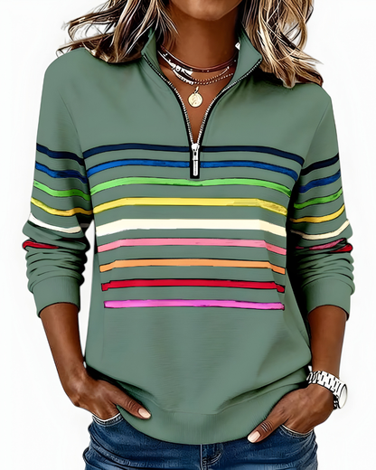 Kira™ | Maglione a zip a righe confortevole