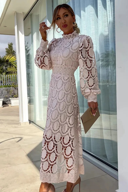 Vira™ | Elegante Abito Midi in Pizzo