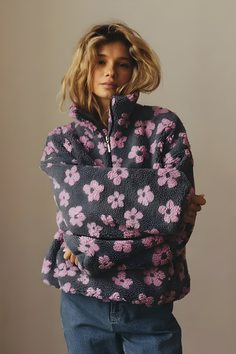 Nami™ | Maglione in pile comodo con stampa floreale