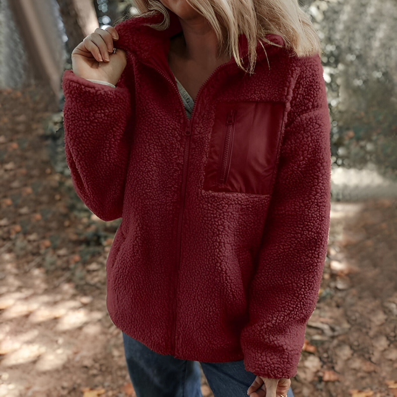 Faye™ | Giacca in Teddy Fleece Calda con Zip