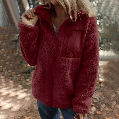 Faye™ | Giacca in Teddy Fleece Calda con Zip