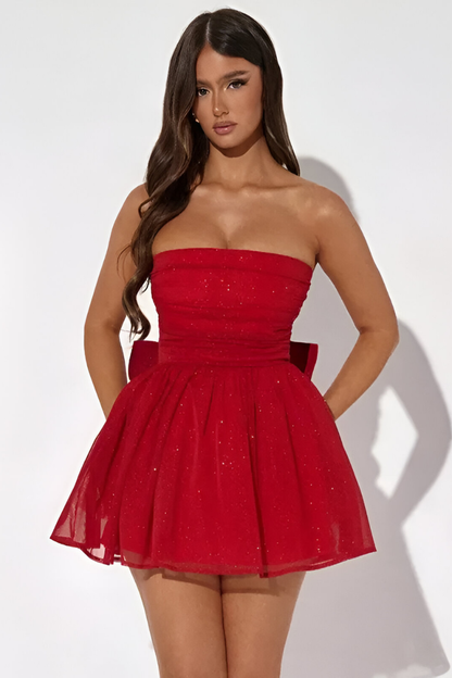 Elara™ | Abito da Cocktail Glitter Senza Spalline