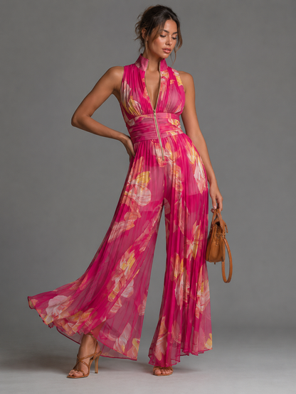 Elise™ | Salopette Chic con Collo Halter e Vita Alta