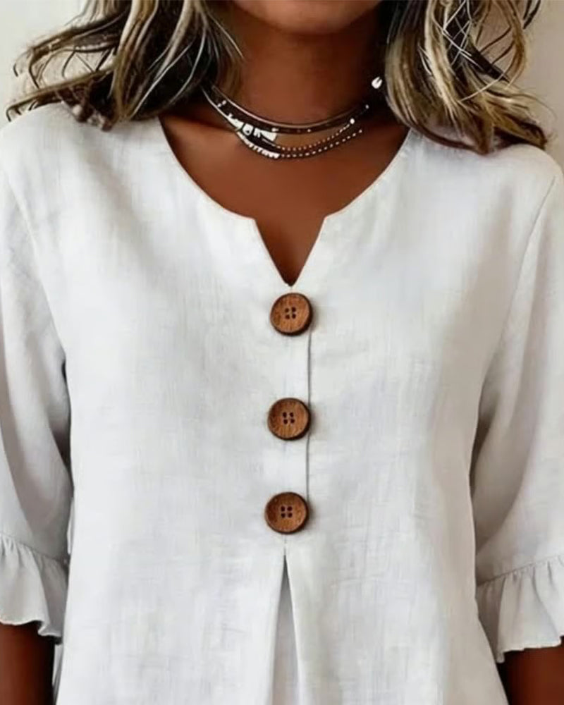 Amelie™ | Blusa Camuffa Pancia con Bottoni
