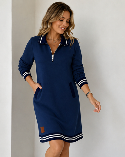 Elina™ | Abito Polo Coprente per la Pancia con Zip