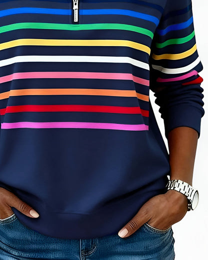 Kira™ | Maglione a zip a righe confortevole
