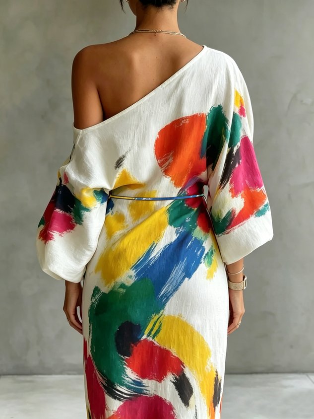 Daniella™ | Abito Maxi Astratto Fluido