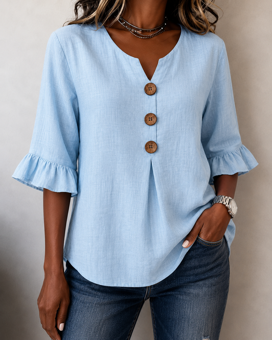 Amelie™ | Blusa Camuffa Pancia con Bottoni