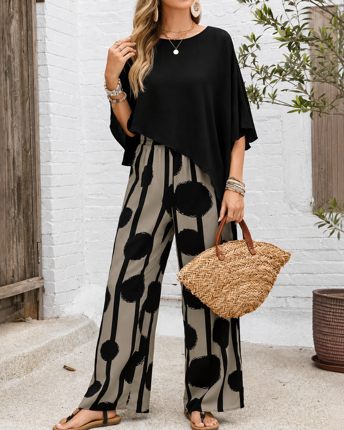 Eleni™ | Completo a Due Pezzi con Pantaloni Ampi