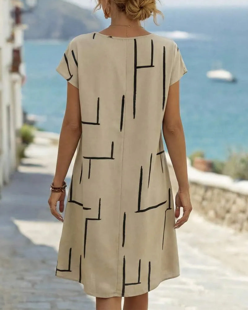 Soline™ | Abito Camuffa Pancia con Stampa Lineare