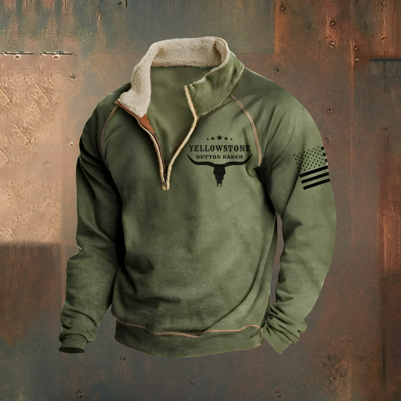 Roan™ | Maglione Casual Ricamato a Mezzo Zip
