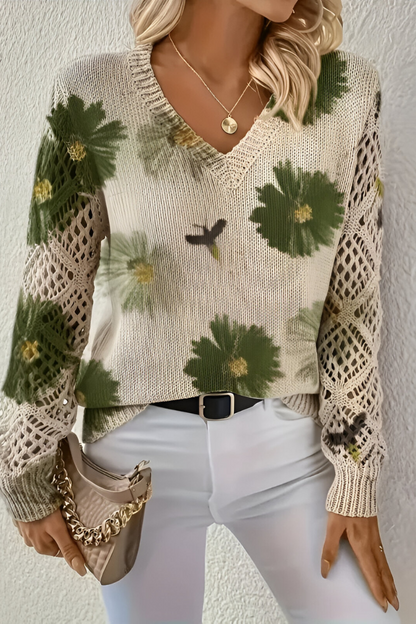 Aurélie | Elegante Maglione con Motivo Floreale