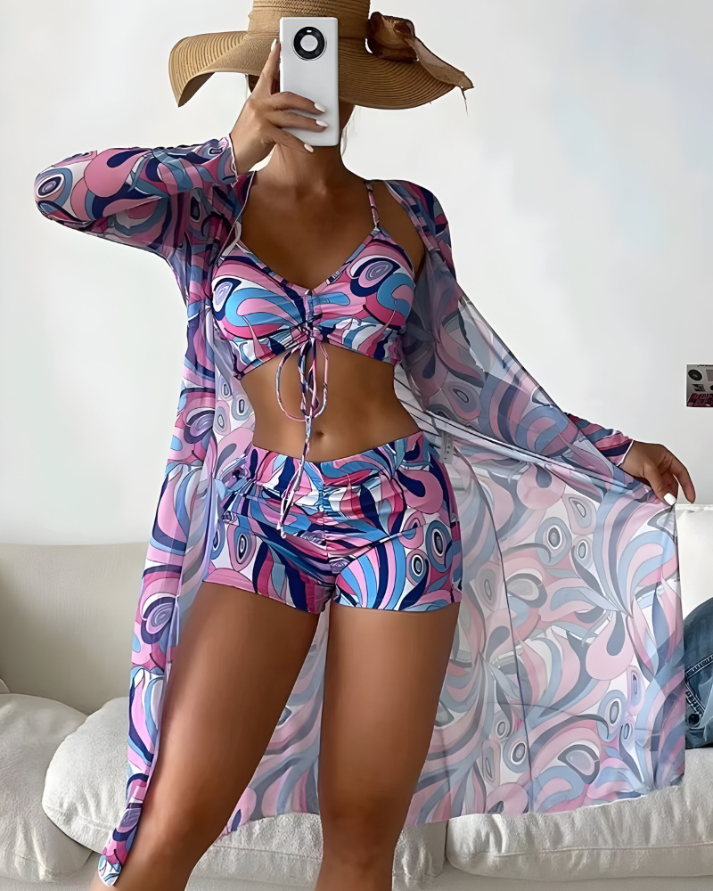 Noëlle™ | Set Bikini Elegante a Tre Pezzi