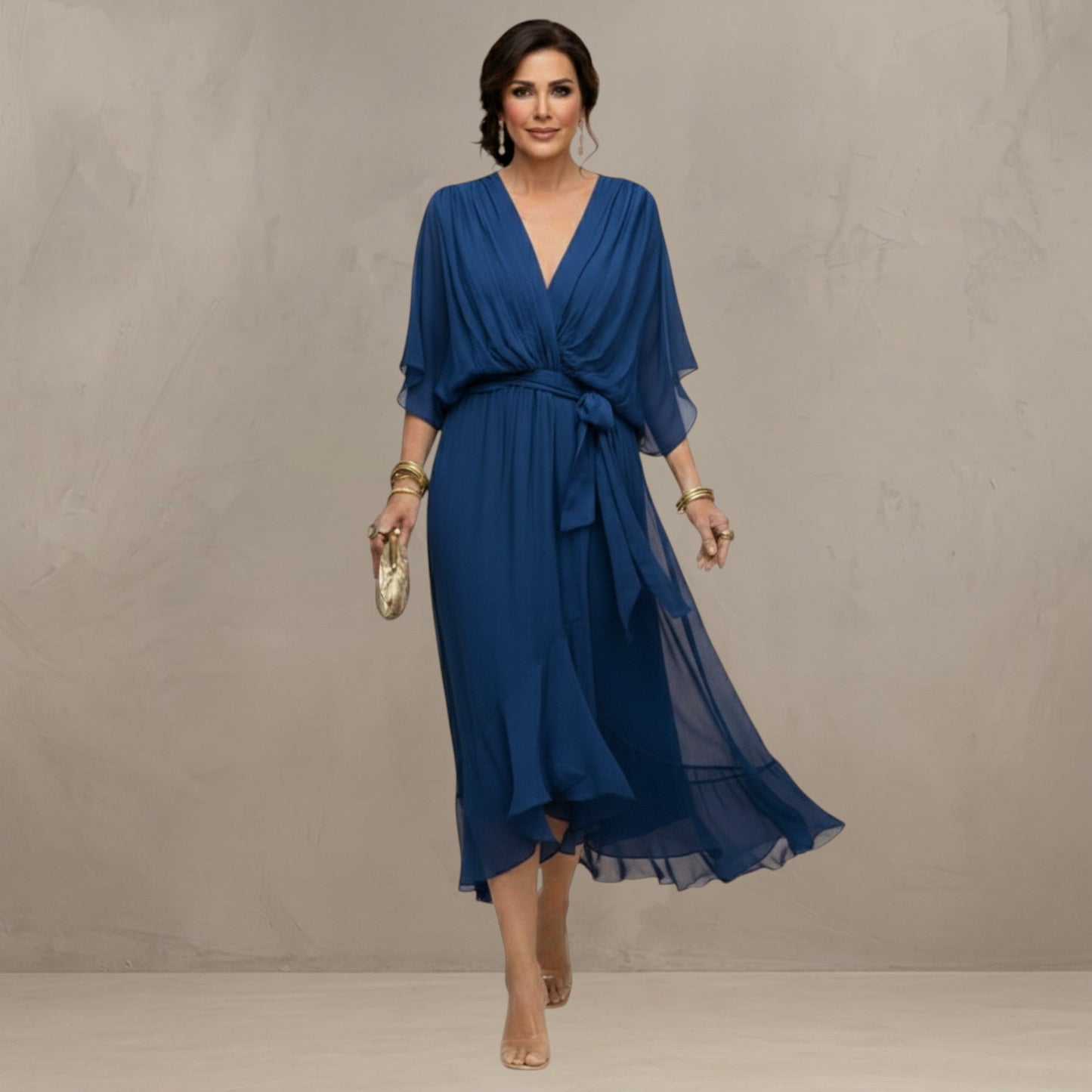 Marta™ | Elegante Abito Midi in Chiffon
