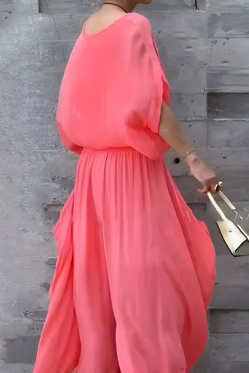 Carlotte | Top ampia e pantaloni larghi con spacco – completo due pezzi in chiffon