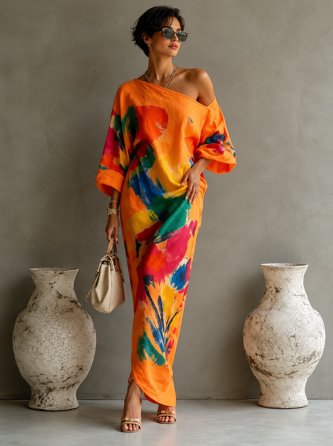 Daniella™ | Abito Maxi Astratto Fluido