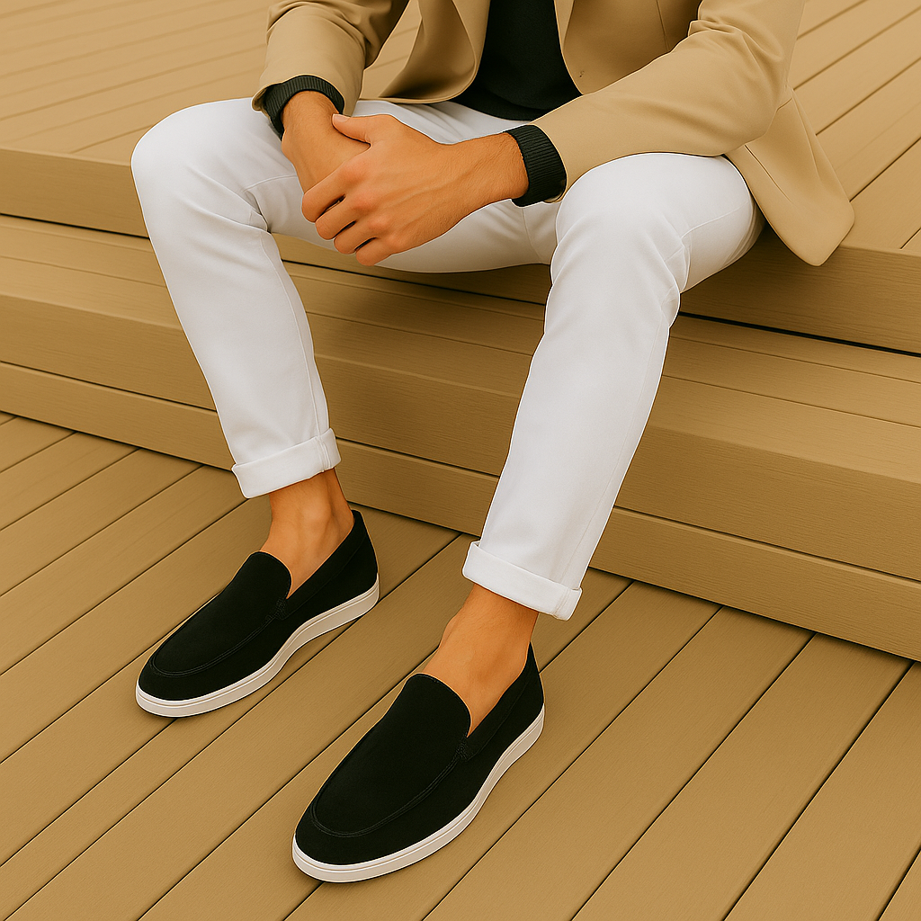Eleganti mocassini in suede