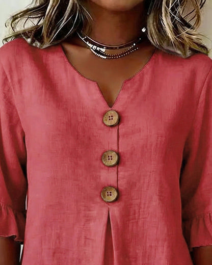Amelie™ | Blusa Camuffa Pancia con Bottoni
