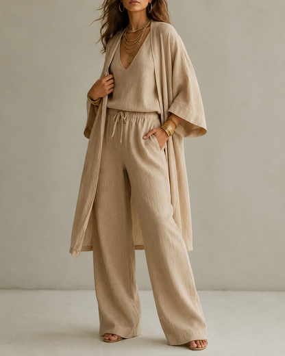 Ysé™ | Set Relaxato a 3 Pezzi con Pantaloni Non Trasparenti