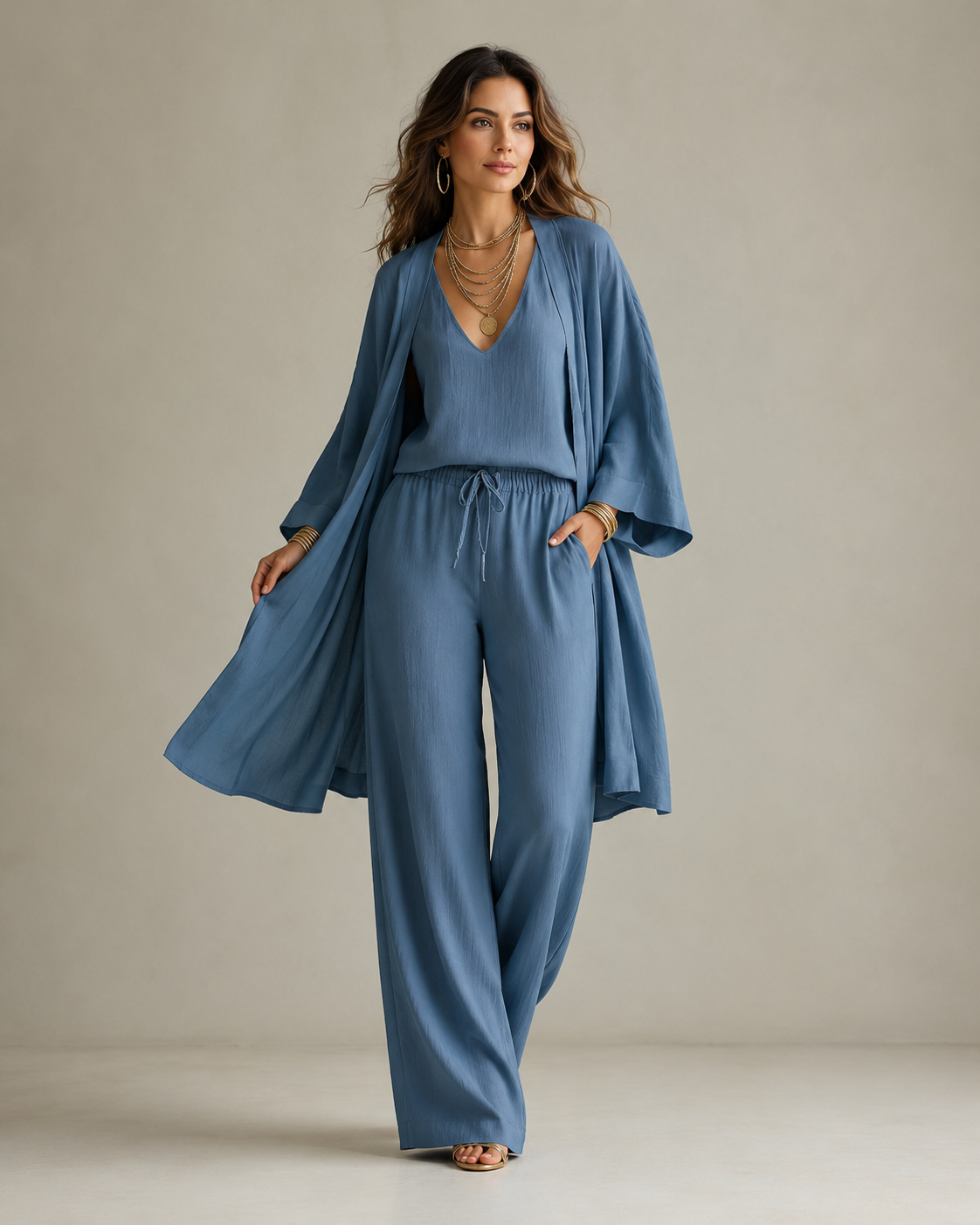 Ysé™ | Set Relaxato a 3 Pezzi con Pantaloni Non Trasparenti
