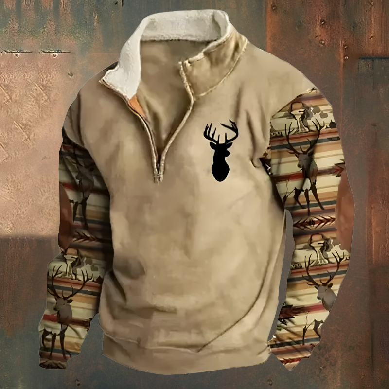 Roan™ | Maglione Casual Ricamato a Mezzo Zip