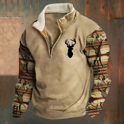 Roan™ | Maglione Casual Ricamato a Mezzo Zip