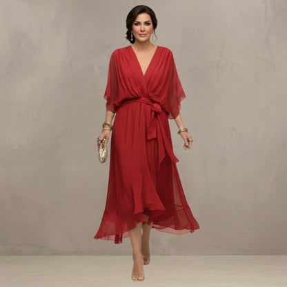 Marta™ | Elegante Abito Midi in Chiffon