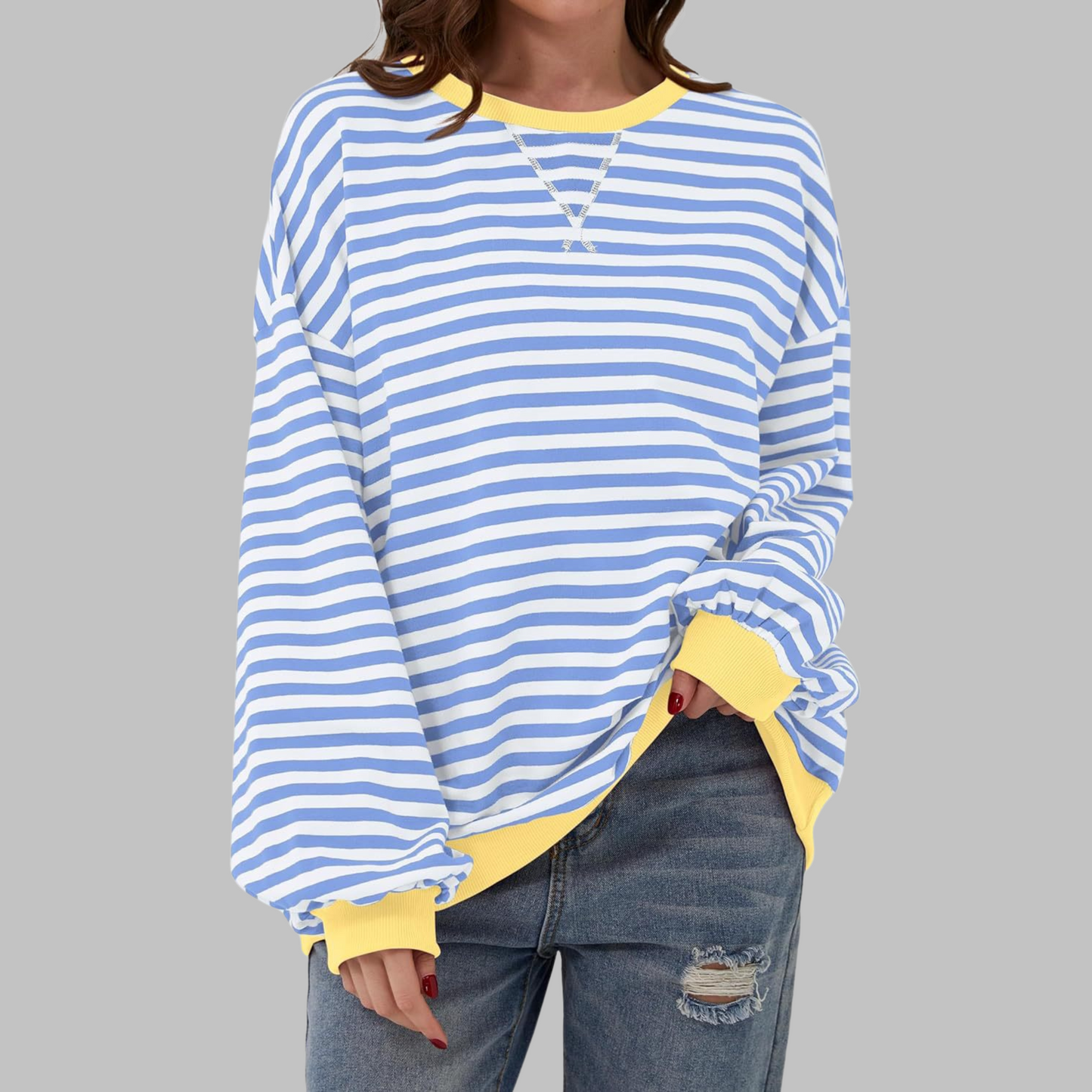Juna™ | Maglione casual a righe rilassato