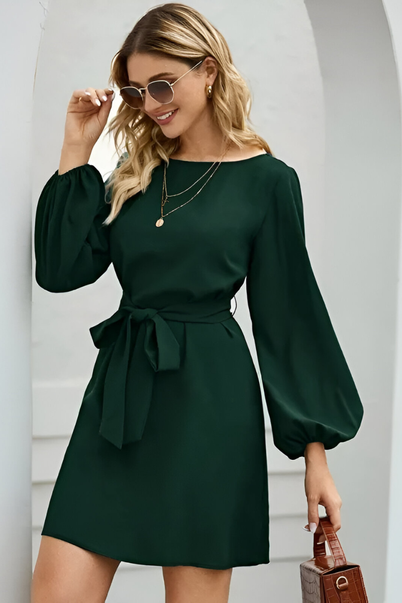 Lira™ | Elegante Abito in Seta con Cintura