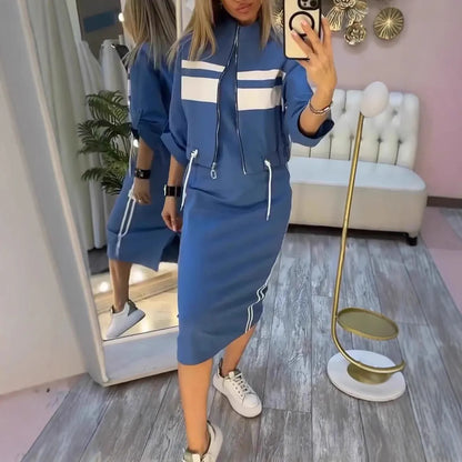 Mire™ | Abito Midi Confortevole & Cardigan
