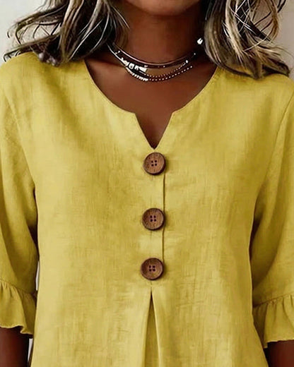 Amelie™ | Blusa Camuffa Pancia con Bottoni