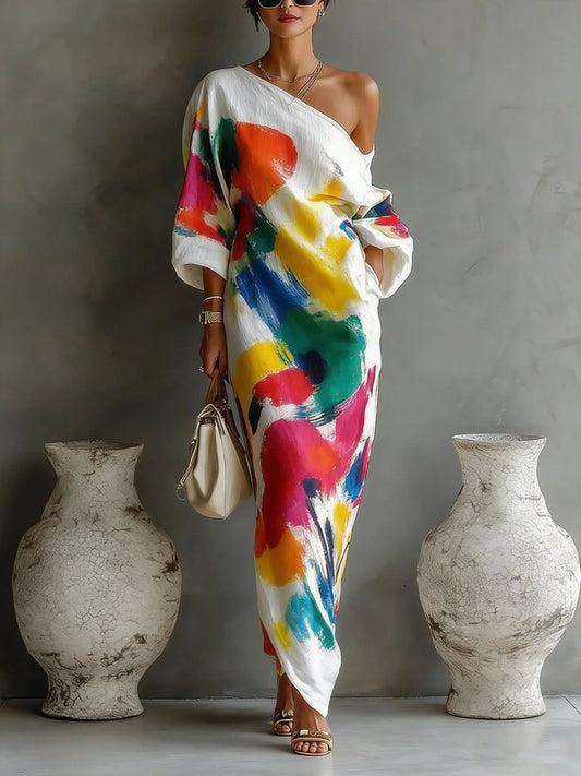 Daniella™ | Abito Maxi Astratto Fluido
