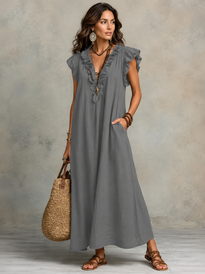 Camélia™ | Maxi Dress Bohemien Camuffante per Pancia