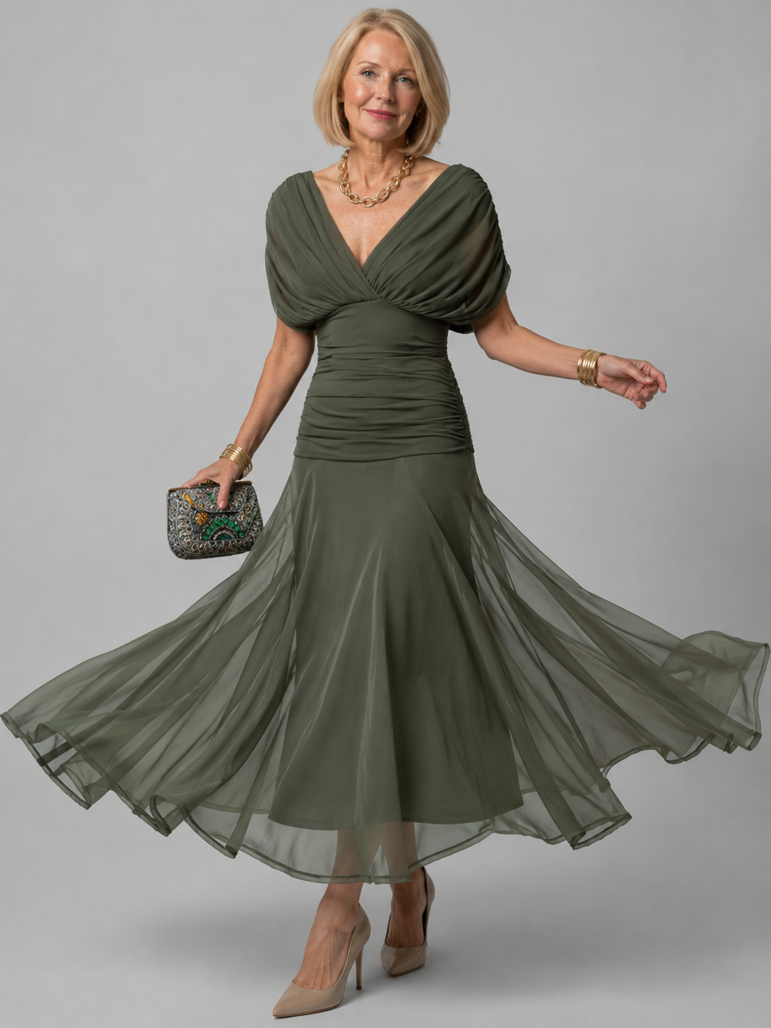 Evelina™ | Elegante Abito Maxi Camuffante per Gravidanza