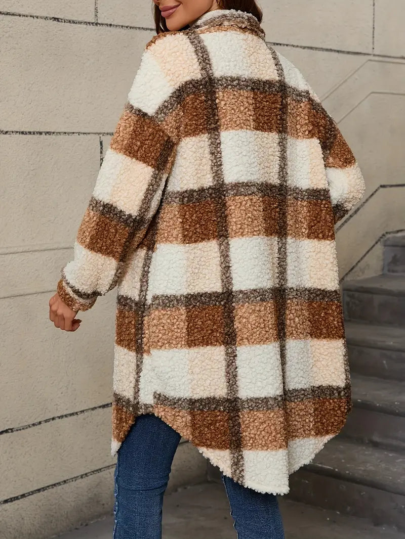 Isabelle™ | Giacca teddy a quadri confortevole