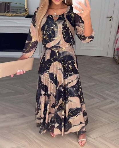 Marise™ | Elegante maxi abito con stampa astratta