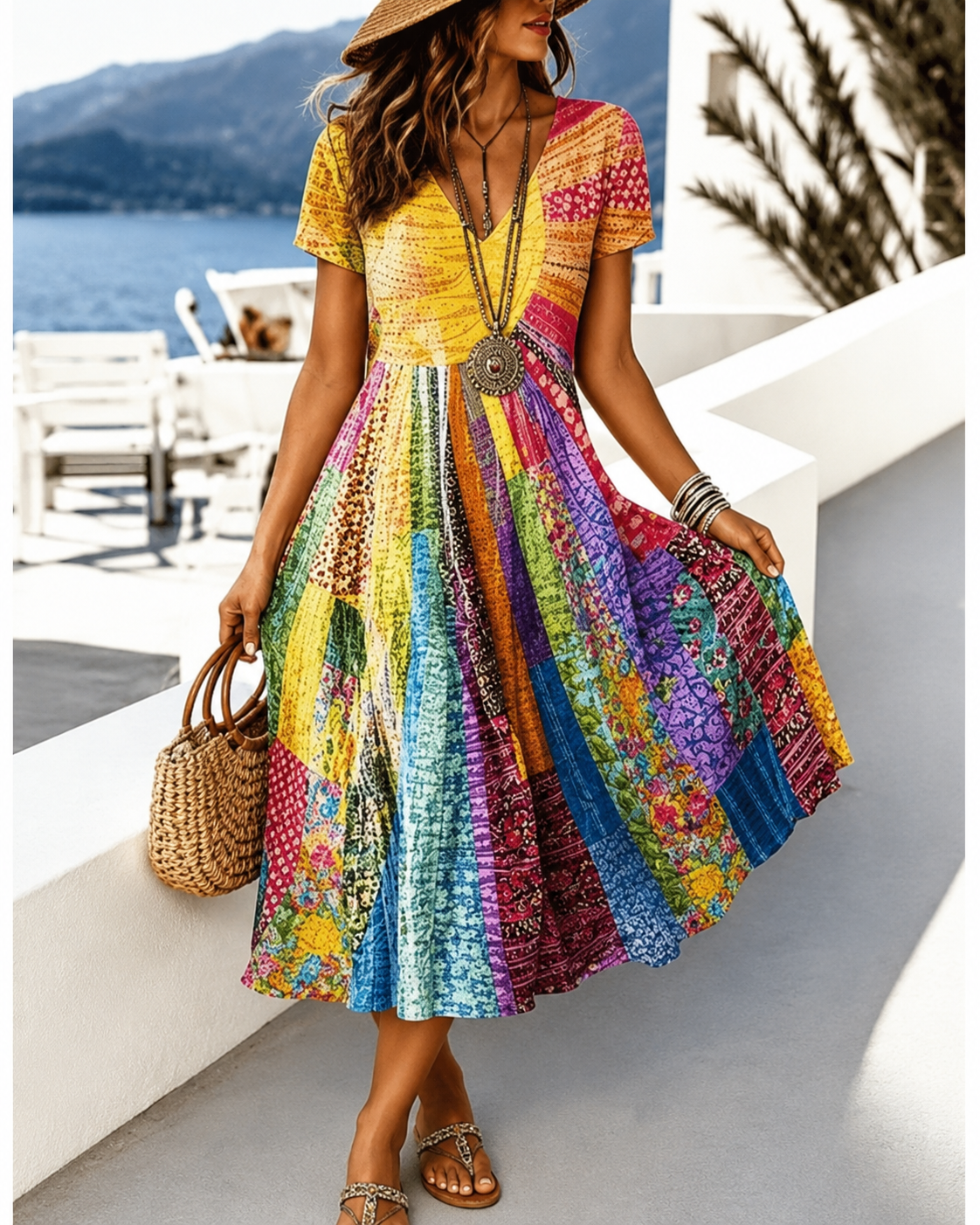 Lina™ | Abito Midi Vintage Camuffa Pancia