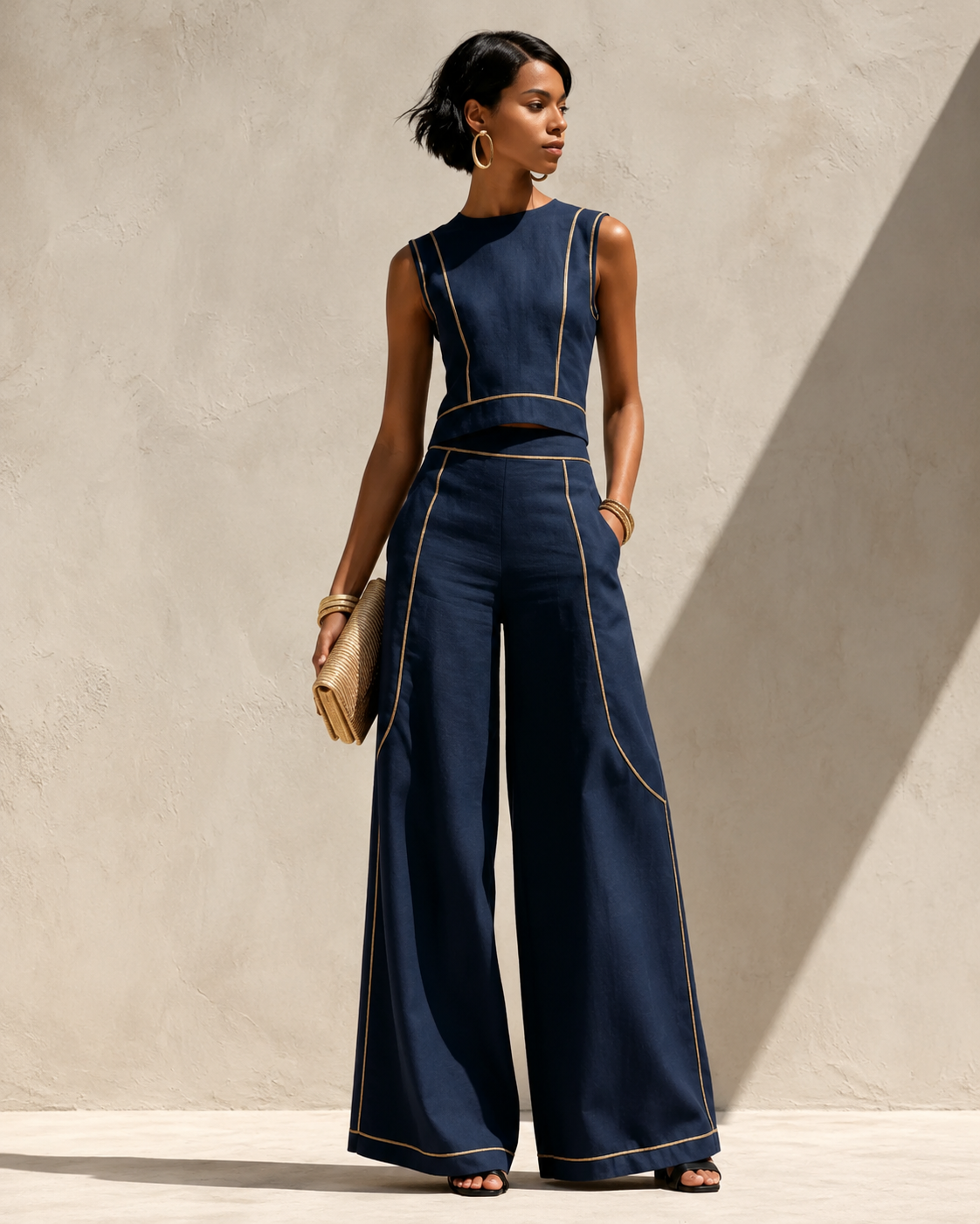 Bianca™ | Elegante Set Coordinato Bianco con Pantaloni Larghi