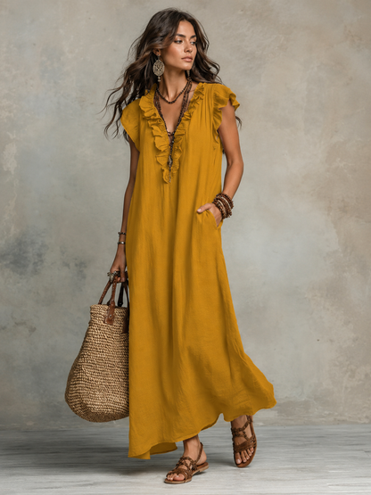 Camélia™ | Maxi Dress Bohemien Camuffante per Pancia