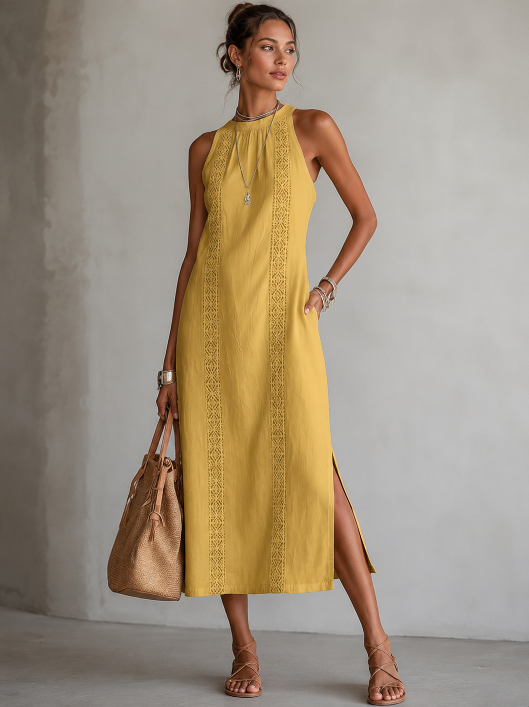 Marit™ | Abito Ricamato Leggero che Camuffa la Pancia