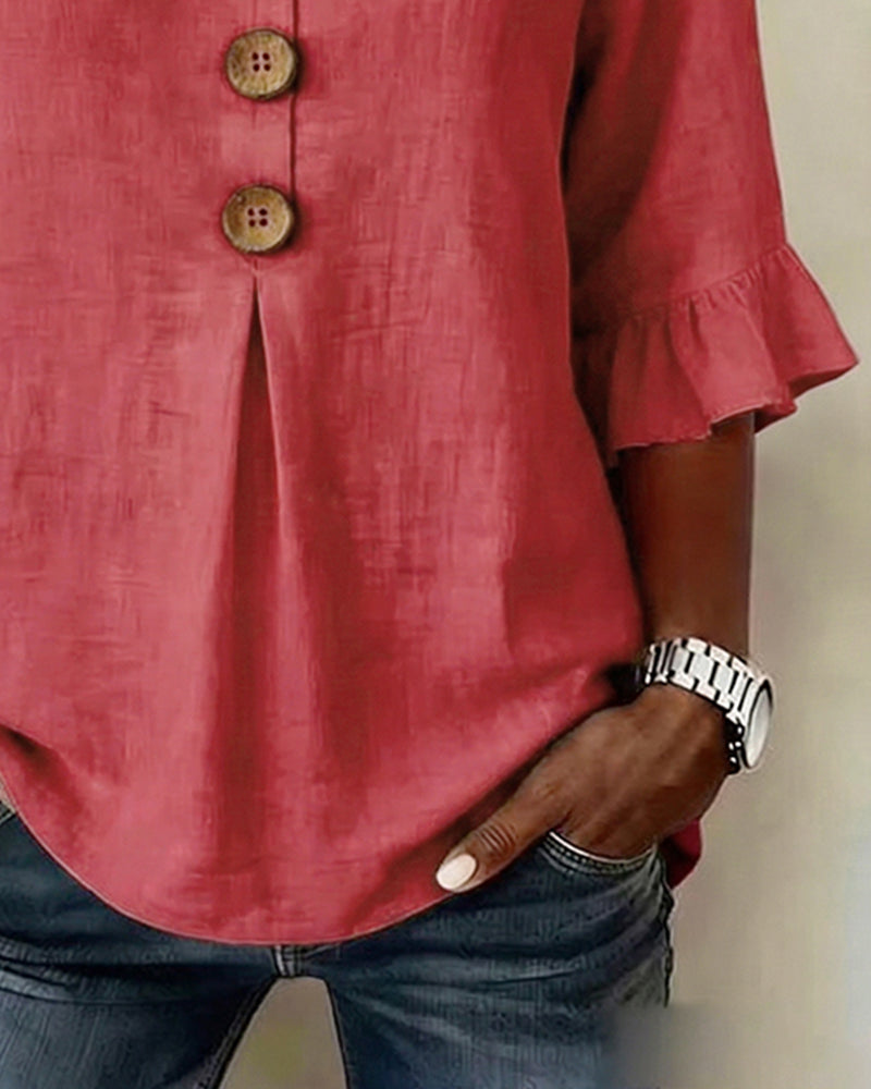 Amelie™ | Blusa Camuffa Pancia con Bottoni