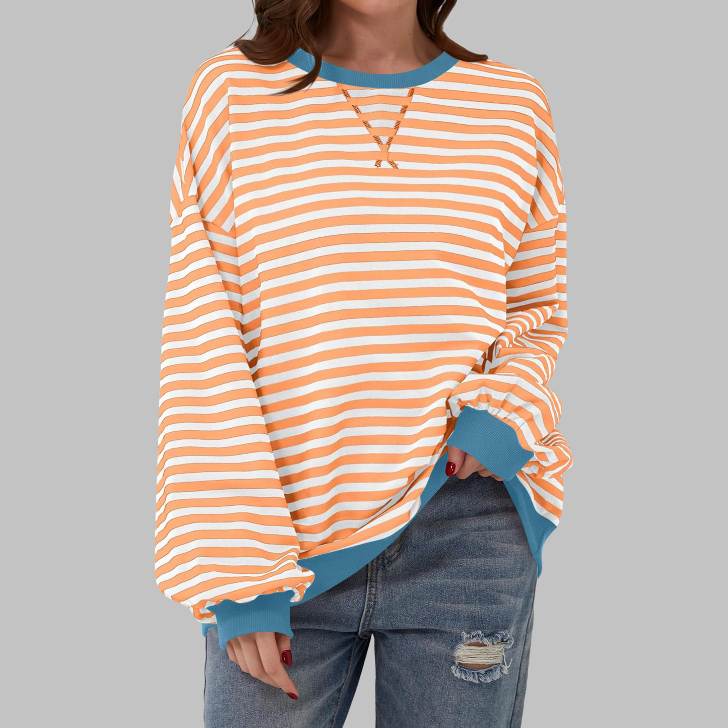 Juna™ | Maglione casual a righe rilassato
