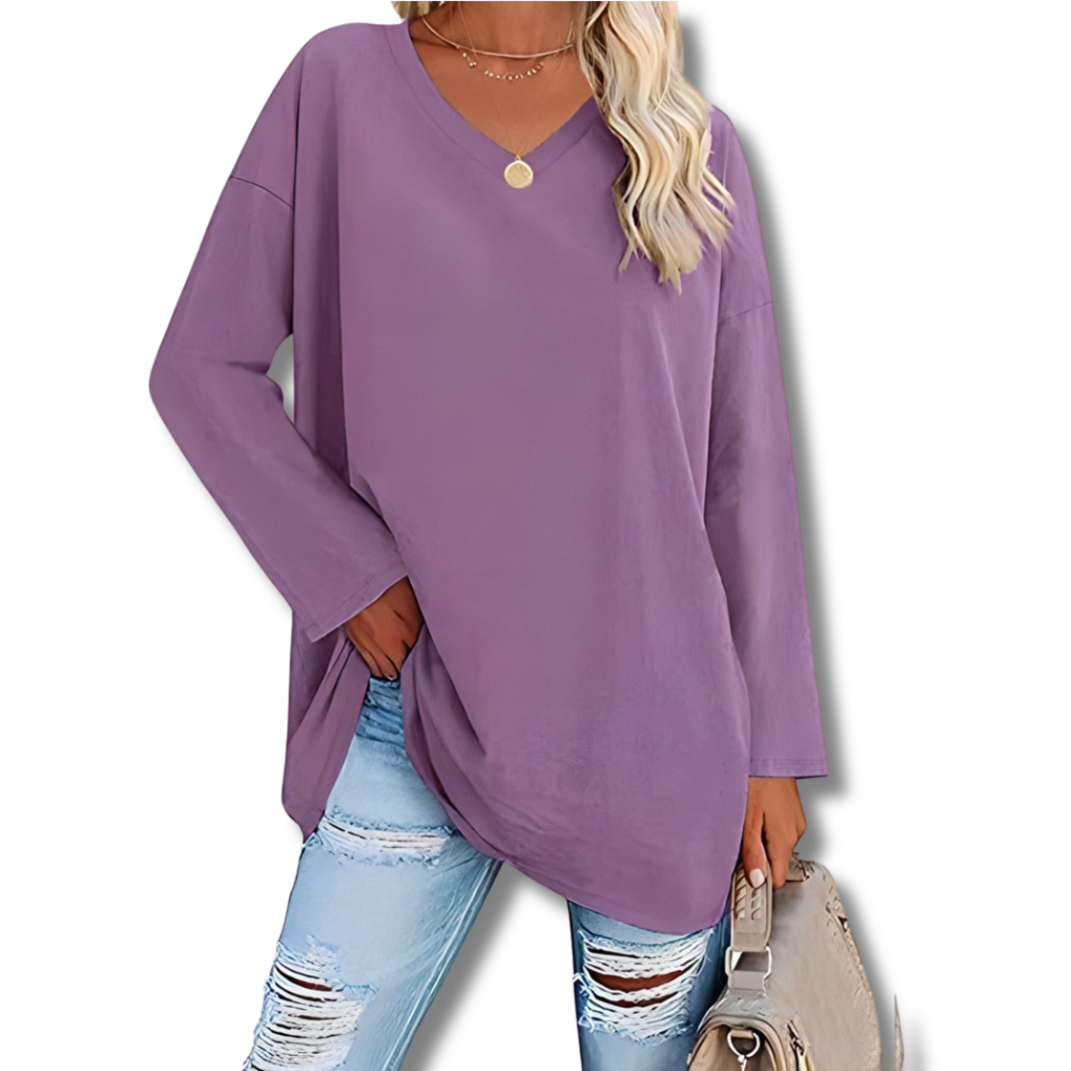 Letizia™ | Maglione a maniche lunghe con scollo a V