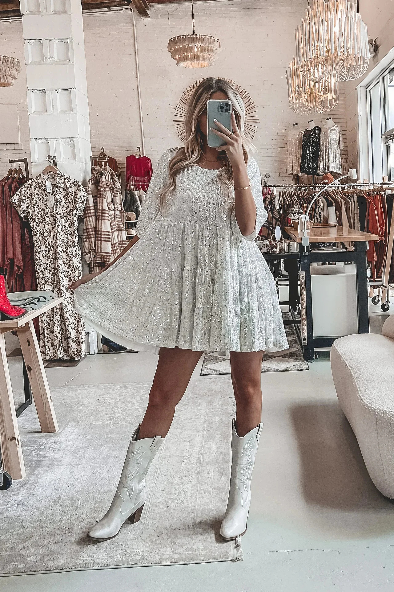 Lilia™ | Elegante abito da festa svasato con paillettes