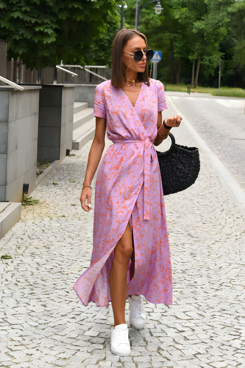 Neria™ | Elegante maxi abito stampato