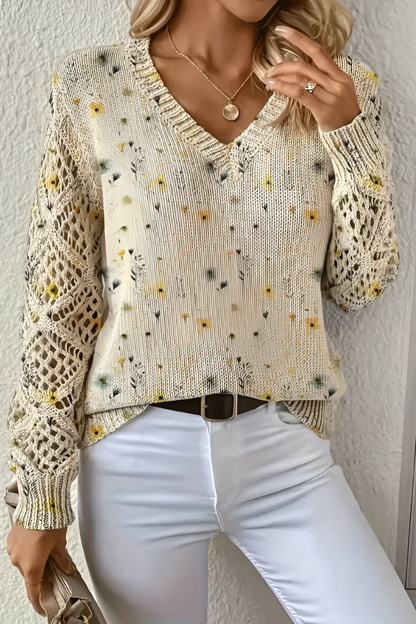 Aurélie | Elegante Maglione con Motivo Floreale