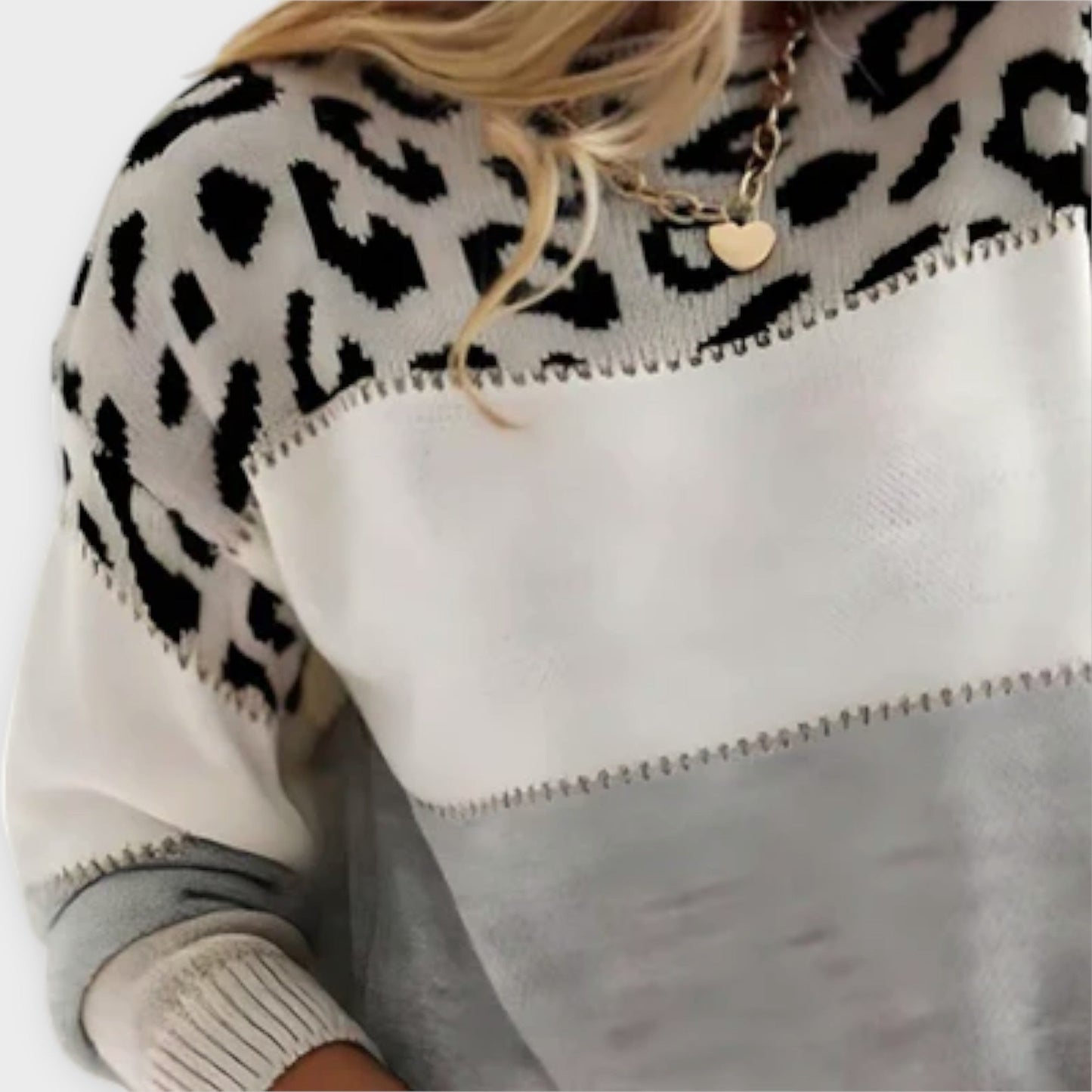 Cheyenne - Pullover casual con design leopardato