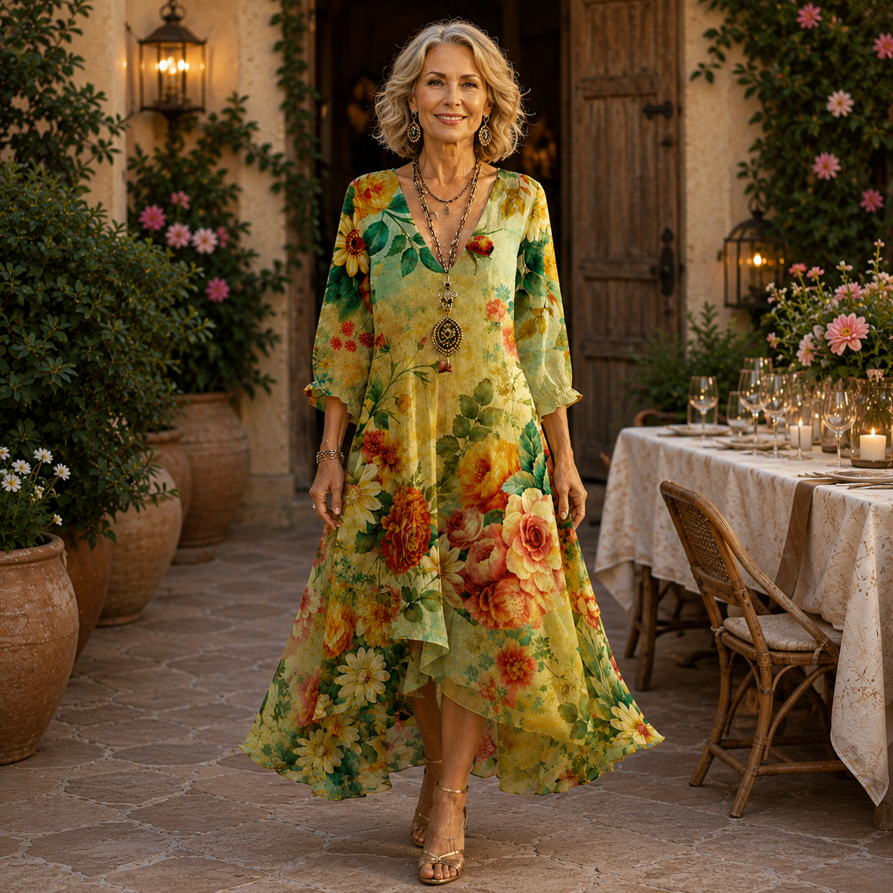 Jolene™ | Elegante Abito a Fiori Camuffa Pancia